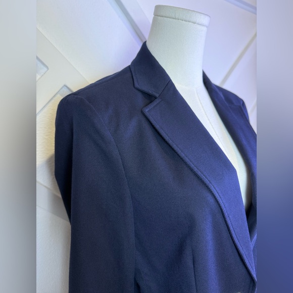 J. McLaughlin Merona Linen Tencel Cotton Blend Blazer Jacket Navy Size 10 - Picture 5 of 12